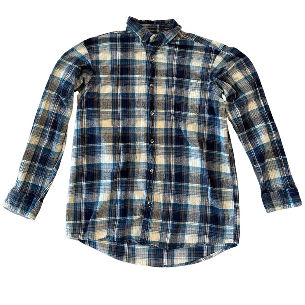 Hobbs Creek Men’s Plaid Button-Down Flannel Shirt, Size Large